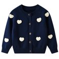 thumbnail image 2 of LYHao Girls Knit Cardigan Sweater Handmade Heart Design Casual Spring Fall Winter Top Outerwear For Toddler Kids Soft Comfortable For 1 12 Year Old Girls Sizes 9-10 Years(Blue), 2 of 6
