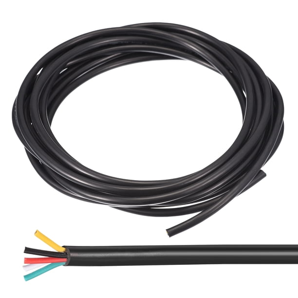 Cable eléctrico Uxcell 24AWG de 5 conductores UL2464 de cobre estañado de 32.8 pies de longitud, flexible y de bajo voltaje con funda de PVC