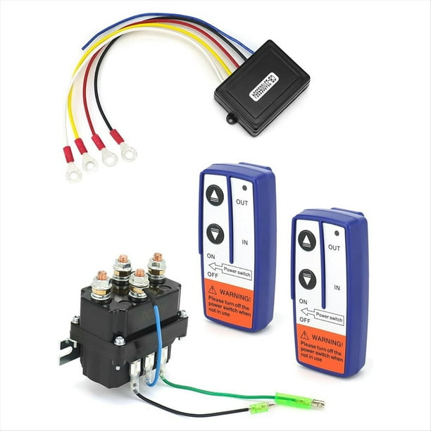 Kit de Cabrestante de Control Remoto InaláMbrico: 12 V, 250 A, Resistente Al Agua, Contactor de Relé de Solenoide + 2 Piezas de Control Remoto de Cabrestante InaláMbrico