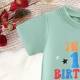 thumbnail image 6 of Faraee Baby Girl First Birthday Outfit In My One Year Old Era Top Short Sleeve 1st Birthday Shirt and Casual Shorts Clothing Set 6 12 18 Months Light Green, 6 of 7