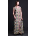 thumbnail image 3 of Bimba Floral Women Long Floral Party V NeckÂ&nbsp;DressÂ&nbsp;Front Slit Sleeveless Maxi Gown-X-Large, 3 of 5
