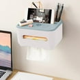 thumbnail image 1 of Desktop Tissue Box, Wall-Mounted Organizer, Multi-Compartment Shelf, Modern Design, For Guest Rooms, Bathroom, Without Punch Holes, Stylish Decor, Space-Saving, Paper Supply Holder Akmoler, 1 of 9