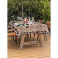 thumbnail image 2 of Outdoor Tablecloth with Umbrella Hole and Zipper, Christmas Snowman Rectangle Table Cloth 52x70 Inch Waterproof Tablecloth, Xmas Tree Snowflake Wooden Winter Picnic Table Cover for Patio Camping, 2 of 7
