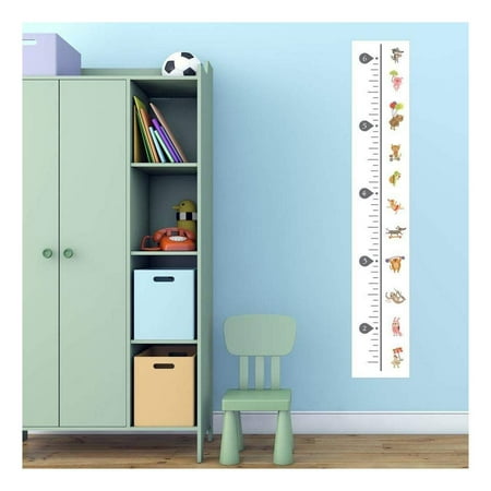Growth Chart Nursery Decor - wall26 Animal Height Growth Measurement Chart Ruler Measurement Removable Wall Decor Fabric Chart for Kids Bedroom Nursery