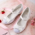 thumbnail image 4 of Kushyshoo White Girls Dress Shoes Mary Jane 1.5in Low Heel Pumps Wedding Party Princess 9M, 4 of 7