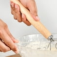 thumbnail image 7 of Danish Dough Whisk Stainless Steel Flour Mixer with Wooden Handle for Baking Bread Pizza and Kneading Tool, 7 of 7