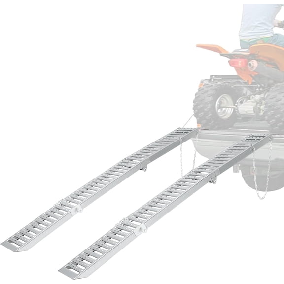 Wildbreak Steel Loading Ramps 72" x 9", Folds into 3 Sections, Max 1500 lbs, Silver