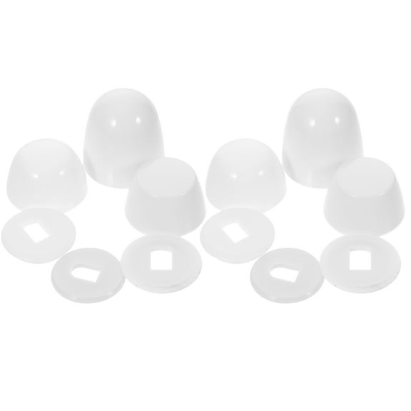 ifundom Toilet Parts White ABS Toilet Seat Covers Replacement Practical Fixing Accessories 2 Sets