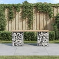 thumbnail image 1 of vidaXL Garden Bench Gabion Design 103x31x42 cm Solid Wood Pine, 1 of 5