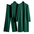 thumbnail image 4 of Womens Knit 3 Piece Sets Long Cardigan Neck Sweaters Wide Leg Pants Coordinated Outfit Fall Winter Business Casual Travel Outfits, 4 of 4