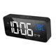 thumbnail image 2 of Reloj eléctrico con alarma LED, multifuncional, exquisita superficie de espejo, silencioso, para mesita de noche, decoración del hogar, dormitorio, oficina, color negro, 2 of 5