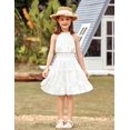 thumbnail image 3 of Arshiner Girls Dress Kids Halter Sleeveless Elegant Flowy Summer Casual A-Line Dress, 3 of 8
