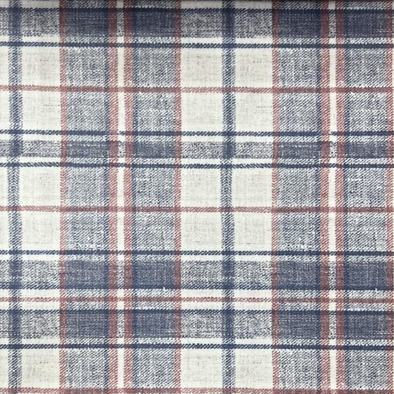 Decora Furnishings Velvet Fabric, Tartan Design Madras Checks, 54-Inch, Admiral Blue