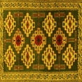 thumbnail image 1 of Ahgly Company Machine Washable Indoor Square Persian Yellow Traditional Area Rugs, 4' Square, 1 of 4