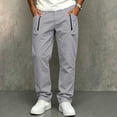 thumbnail image 4 of cfhntfmh Straight Leg Pants Men Casual Stretch Work Pants Loose Fashion Elastic Waisted Pants with Pockets (Gray,Large), 4 of 7