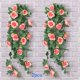 thumbnail image 1 of Guirnalda de rosas artificiales de 36 pulgadas | Enredadera floral colgante | 17 flores por guirnalda | Decoración interior y exterior | Arreglo de arco para fiesta de bodas | Paquete de 2, 1 of 7