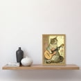 thumbnail image 2 of Street Musician Cat with Guitar by Flower Pattern Mural Pastel Watercolour Illustration Artwork Framed Wall Art Print A4, 2 of 4