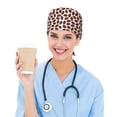thumbnail image 5 of Scrub Caps Women Men, coffee rugby Adjustable Working Caps, Turban Hat Cleaning Working Cap with Sweatband, Elastic Bandage Tie Back Nurse Cap, 5 of 5