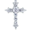 thumbnail image 4 of Round Cut Created Diamond 925 Sterling Silver Cross Pendant Necklace, 4 of 6