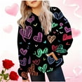 thumbnail image 2 of Atogsazn Kids Girls Valentine's Day Hoodies Children Casual Oversized Long Sleeve Pullover Sweatshirts Outfit Tops Clothing Purple 5-6 Years Fashion, 2 of 6