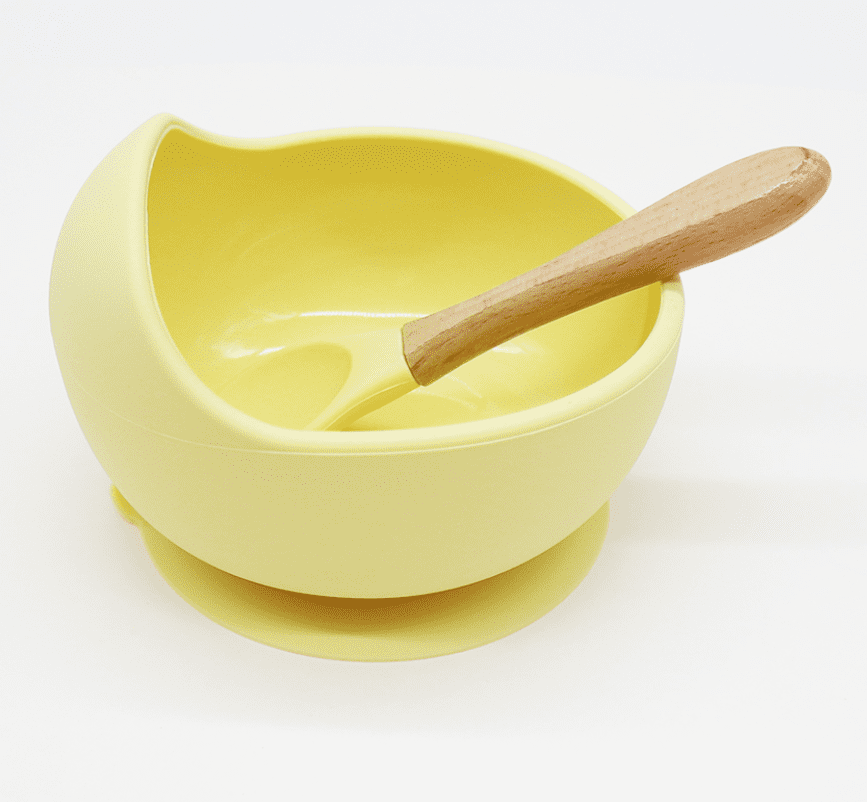 SALE--daintyBABY Silicone Bowl and Spoon Set- Yellow