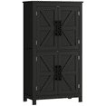 thumbnail image 1 of HOMCOM Armoire de Rangement pour Salle de Bain, Armoire de Sol Style Ferme avec Portes, Noir, 1 of 10