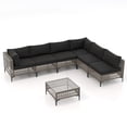 thumbnail image 2 of JOIVI 7 Pieces Patio Furniture Set, Outdoor Sectional Sofa Set with Cushion and Coffee Table, 7-Piece PE Rattan Conversation Set for Deck, Porch, Backyard, Black, 2 of 8