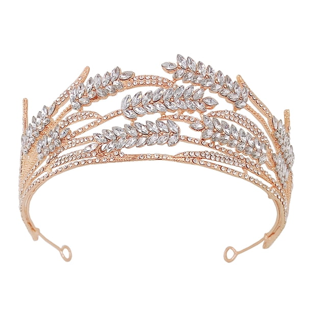 KAKOWELY 1 corona de novia estilo barroco para vestido de novia, tocado brillante para mujer.
