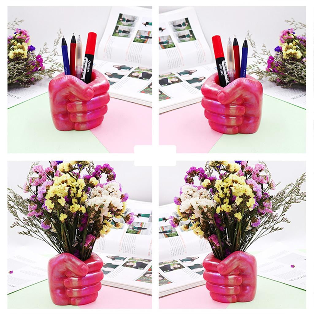 Osdhezcn Fist Pen Holder Epoxy Resin Mold Vase Flower Pot Silicone Mould DIY Crafts Makeup Brushes Storage Box Mold Home Decorations Casting Tools
