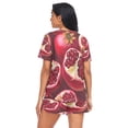 thumbnail image 2 of Women Pajama Sets Short Sleeve Sweatshirts Cute Pomegranate Seamless Pattern Casual Tops and Shorts, 2 of 7