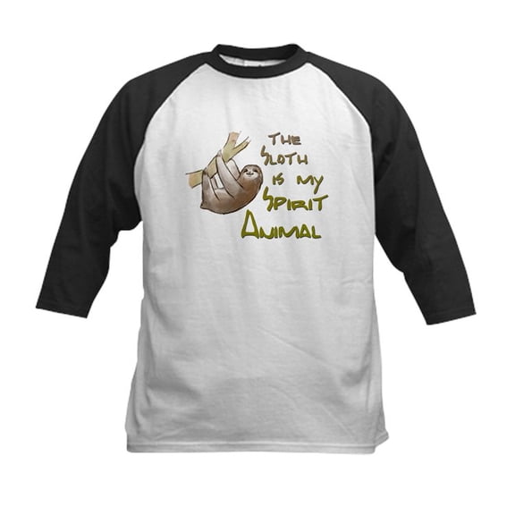 CafePress - The Sloth Is My Spirit Animal Baseball Jersey - Kids Cotton Baseball Jersey, 3/4 Sleeve Shirt