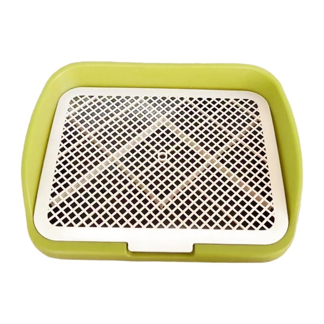 Inodoro para entrenamiento de perros, soporte para almohadilla de entrenamiento para cachorros, antideslizante con columna, almohadilla de entrenamiento para conejos, dormitorio en casa Amarillo