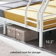 thumbnail image 4 of Ktaxon Twin Over Full Metal Bunk Bed with Stairs & Full-Length Guardrail, White, 4 of 9