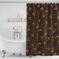 thumbnail image 3 of Brown Floral Shower Curtain, Waterproof Shower Curtains for Bathroom, Vintage Spring Botanical Flowers Washable Fabric Bathtub Curtain Set Bath Decor with 12 Hooks Standard 72"x72", 3 of 8