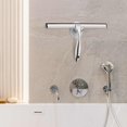 thumbnail image 7 of All-Purpose Shower Squeegee for Shower Doors, Bathroom, Window, Glass and Car Windshield, Includes Suction Hook & Adhesive Hook, 18/8 Stainless Steel, 12", Silver, 7 of 7