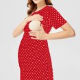 thumbnail image 6 of Zwiiyzr Pregnant Womens Maternity Dress Comfortable Short Sleeve Nursing Dress with Polka Dots Red, 6 of 7