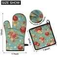 thumbnail image 5 of Pioneer Flower Kitchen Oven Mitt and Pot Holder Sets 2 Pcs for Baking, Cooking and Grilling, Heat Resistant Up To 392 °F, 5 of 6