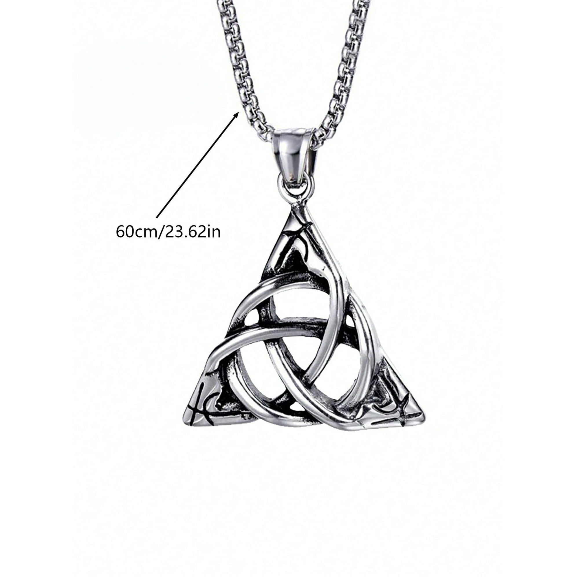 2pcs Retro Irish Celtic Knot Design Round Triangle Shaped Pendant Necklaces Hip Hop Puck Rock Gothic Style Fashion Jewelry Walmart