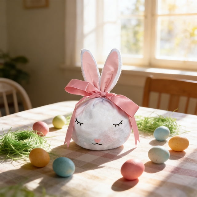 Yusimy Easter Rabbit Style Candy Bags Colorful Non-Woven Decorative Snack Bags Party Gathering Supplies Gift Bags