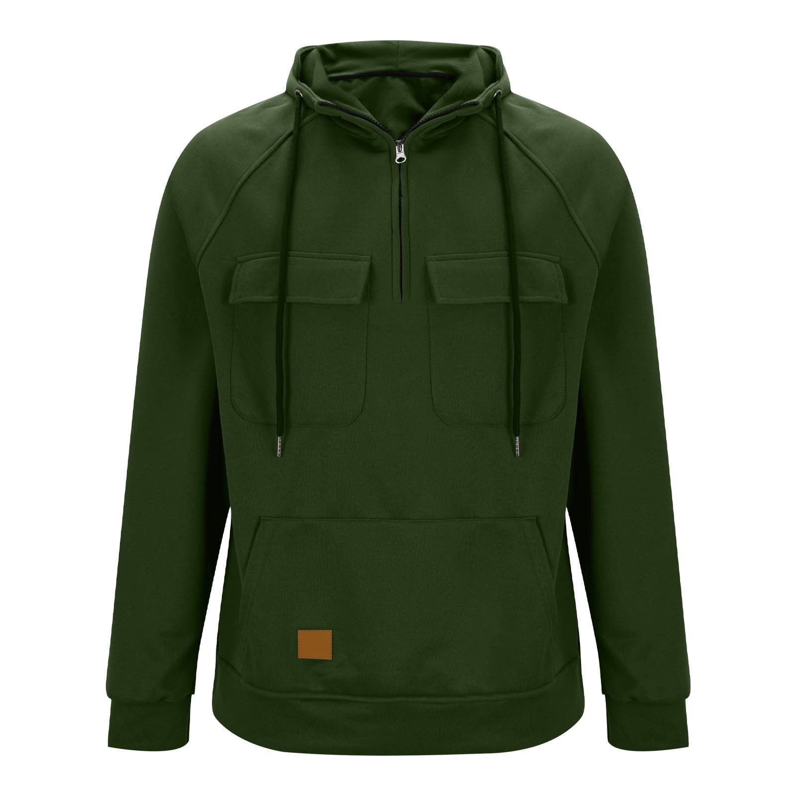 Titcea Hoodies for Men Quarter Zip Pullover Winter Cargo Hooded Sweatshirt Workout Outdoor Hoodies with Pockets