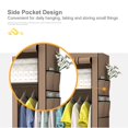 thumbnail image 4 of 67" Portable Closet Storage Organizer Wardrobe Clothes Rack with Shelves,Coffee, 4 of 10