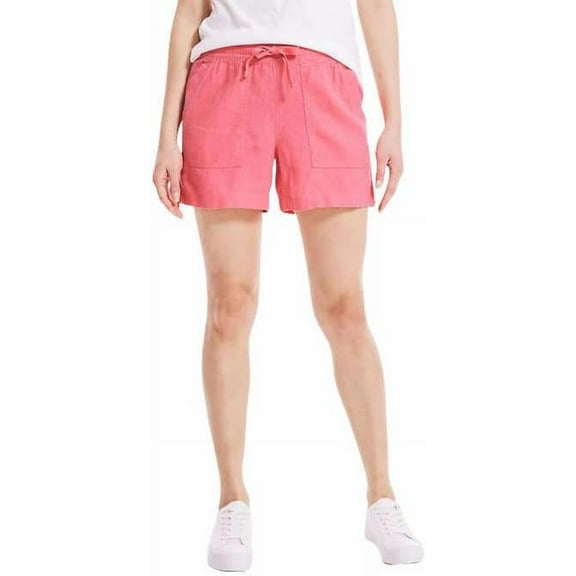 Nautica Women's Linen Blend Pull-On Short XL Pink