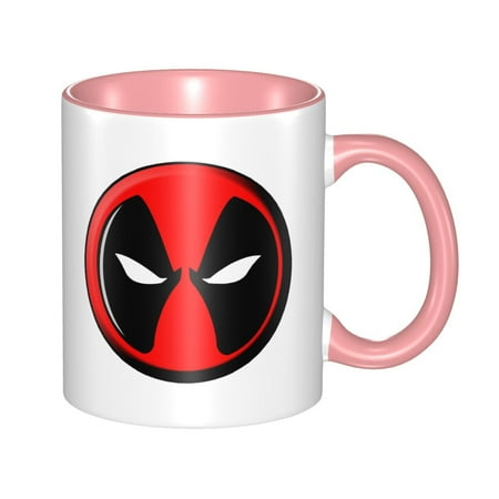 

Deadpool Coffee Mugs Large Porcelain Mug Ceramic Tea Cups With Handle For Men Women Mug Gift Housewarming Wedding Gift Pink