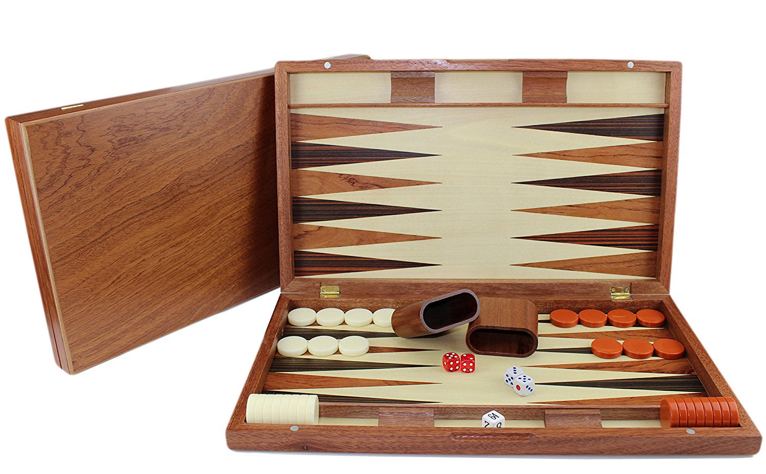 Backgammon Set Portable Leather Travel Folding Case Dice Cup Board Games 18"x22" 
