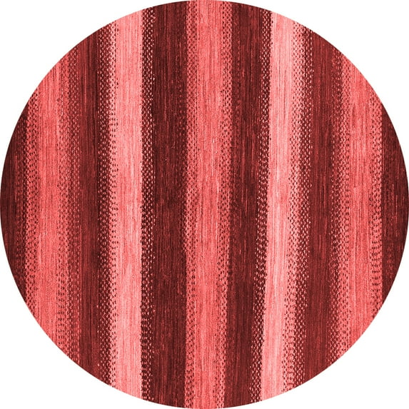 Ahgly Company Machine Washable Indoor Round Oriental Red Modern Area Rugs, 6' Round
