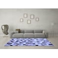 thumbnail image 3 of Ahgly Company Indoor Rectangle Checkered Blue Modern Area Rugs, 7' x 9', 3 of 4