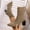 #116-Khaki, variant on Women's Fashion Casual Ankle Boots – Fall Winter Solid Color Stretch Knit Sock Boots with Chunky High Heel for Trendy Everyday Wear