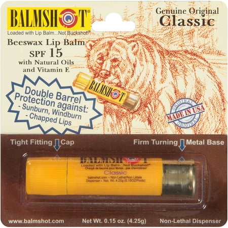Original Balmshot Véritable classique de cire d'abeille Baume à lèvres, SPF 15, 0,15 oz