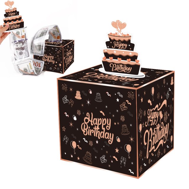 Caja de dinero sorpresa para fiesta de cumpleaños, caja de regalo decorativa creativa, accesorios