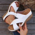 thumbnail image 5 of Mostsola Women's Wedge Sandals Adjustable Slides Shoes Casual Cut Out Sandals with Arch Support, 5 of 9